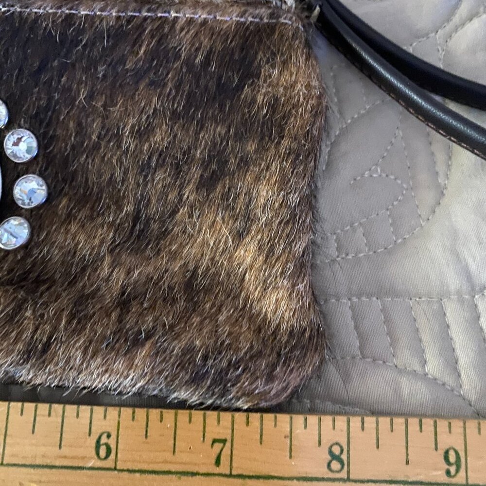 New~.Brown Brindle Cowhide Clutch Purse & Card Holder - Picture 4 of 13